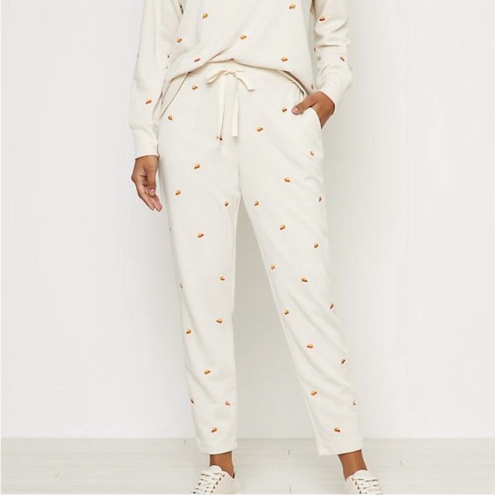 LOU & GREY Pumpkin Pie Embroidered Lounge Sweatpants Size Large - Picture 11 of 11